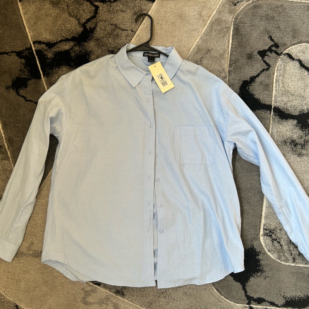 Sky Blue Casual Button Down Shirt